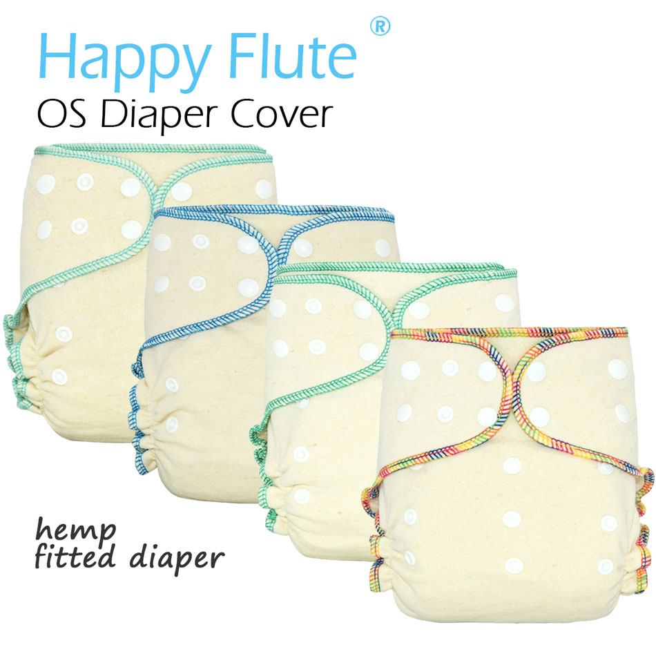 Happyflute High Absorbency Hemp Cloth Diaper Aio Adjustable Fit For Babies 515kgs With Snap Insert - 1