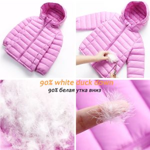90% Duck Down Jacket Coat Baby Girls Boys Parka Kids Hood Winter Children Spring Fall Toddler Outerwear 1-12 Year - 2