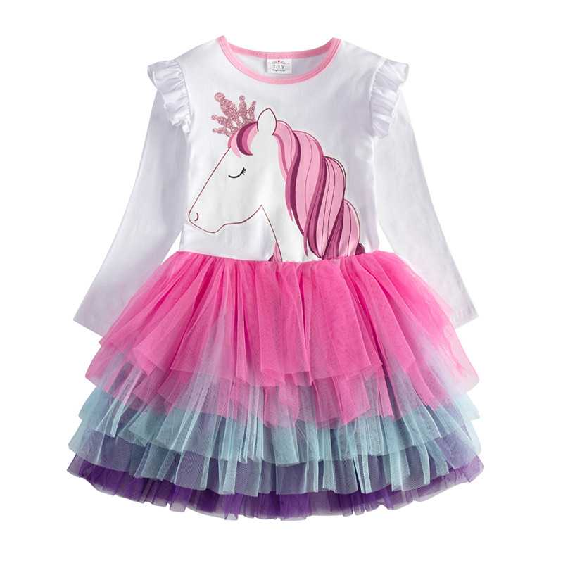 Vikita Girls Winter Unicorn Princess Dress Kids Birthday Party Tutu Autumn Childrens Licorne Vestidos - 10