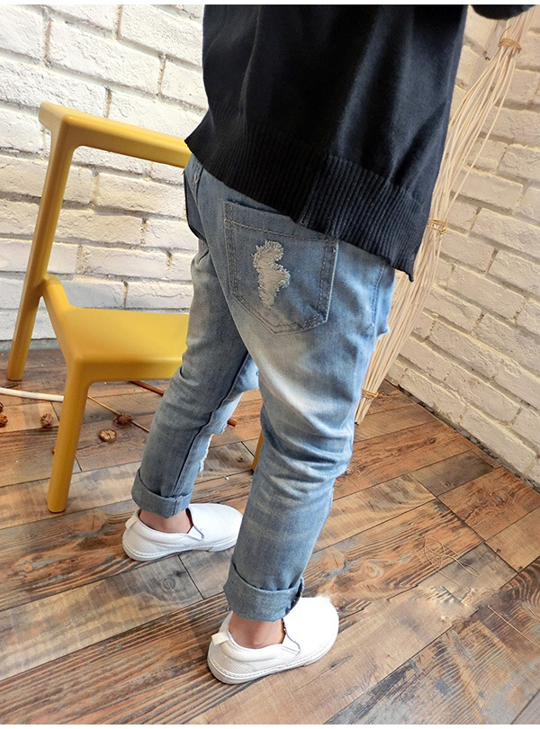 Kids Fashionable Distressed Jeans Casual Loose Fit For Boys Girls Springsummer Collection - 5