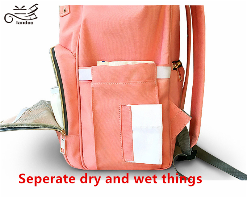 Large Capacity Mommy Diaper Travel Backpack With Antiloss Zipper Authentic Land Baby Nursing Bag Mpbj01 - 24