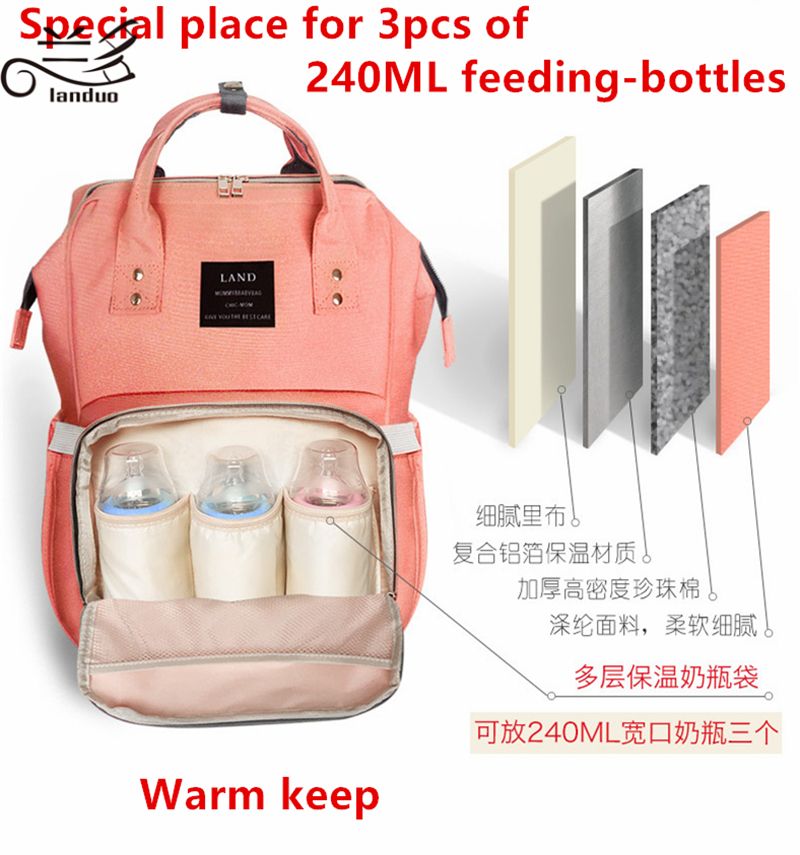 Large Capacity Mommy Diaper Travel Backpack With Antiloss Zipper Authentic Land Baby Nursing Bag Mpbj01 - 14