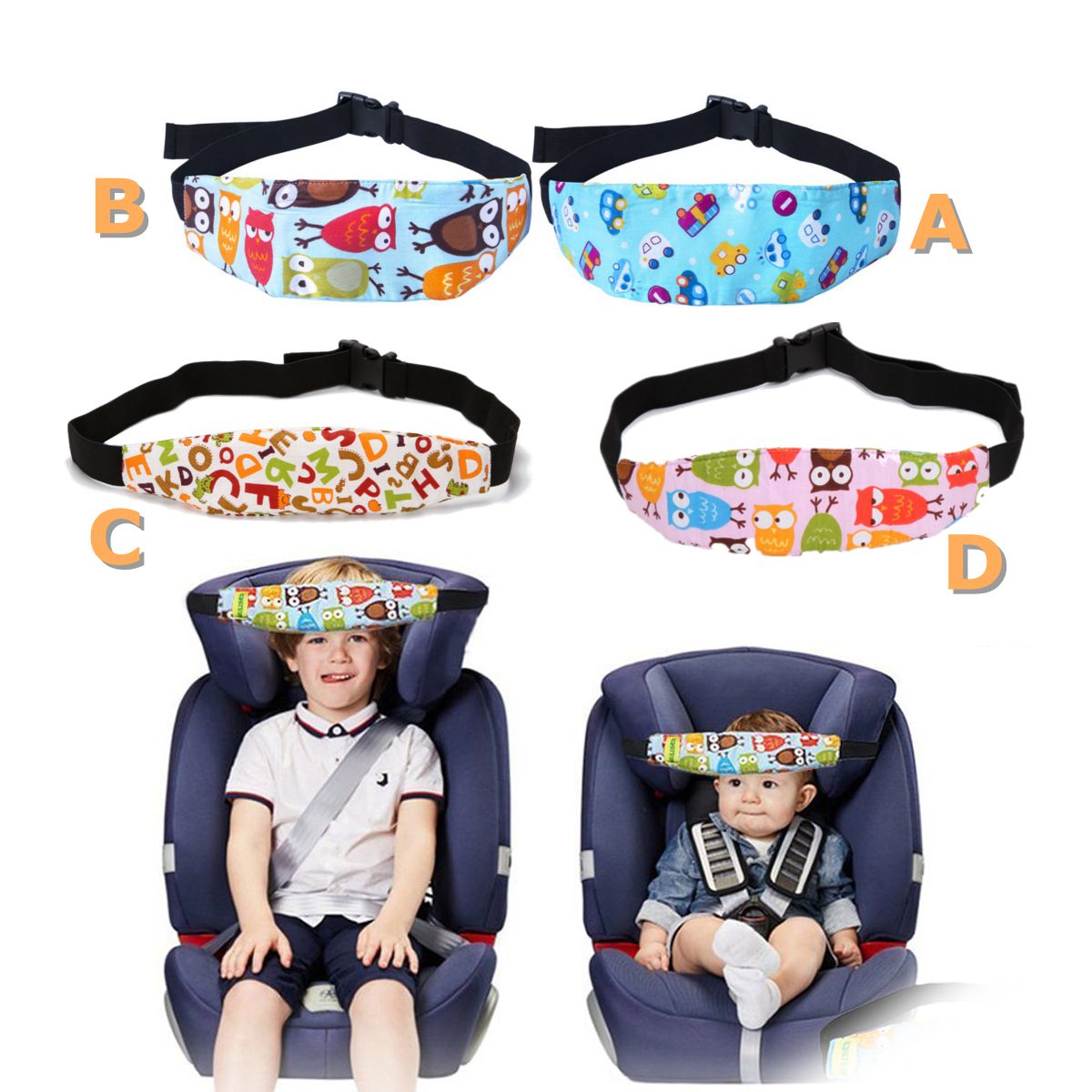 Kids Adjustable Car Seat Head Support For Safe Sleep Nap Aid Stroller Belt Protector - 9