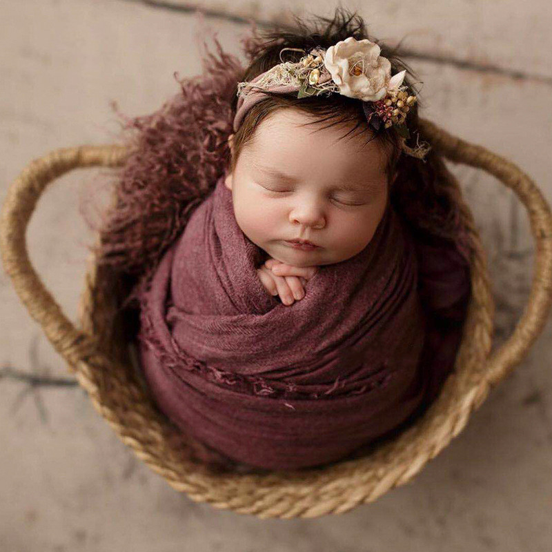 Handwoven Newborn Baby Basket Bed Ideal For Professional Photography Prop Perfect Baby Shower Gift - 1