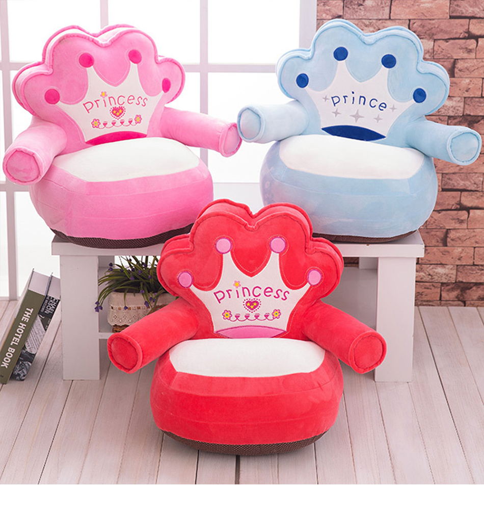 Soft Plush Infant Bean Bag Chair Cover Baby Feeding Seat Comfortable Kids Nest Sofa No Filling - 4