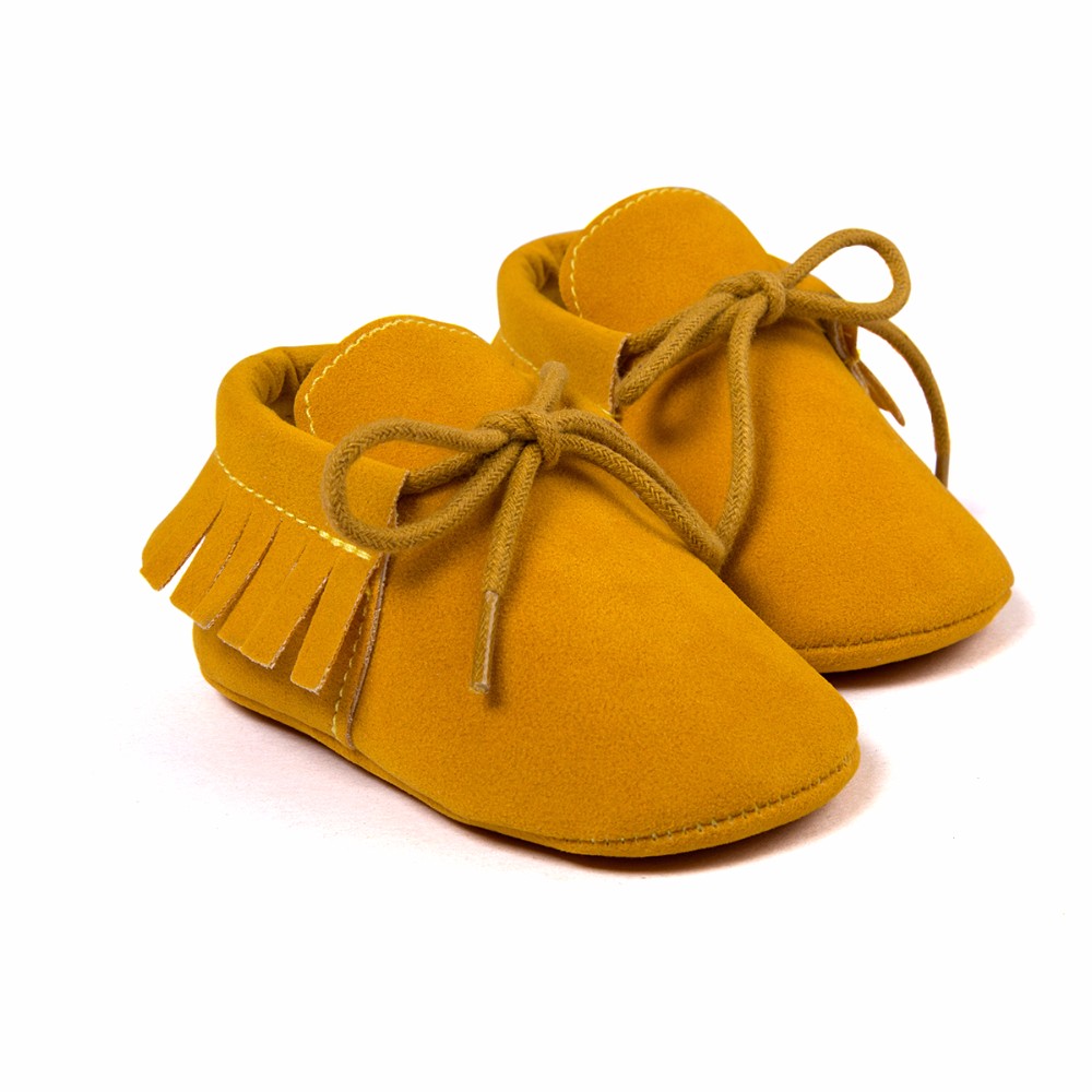 Pu Suede Leather Baby Moccasins Nonslip Softsoled Newborn Boy Girl First Walker Crib Shoes - 13