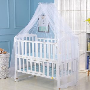Mosquito Net For Baby Summer Crib Netting Infant Canopy Round Bed Cribs Not Include Holder - 2