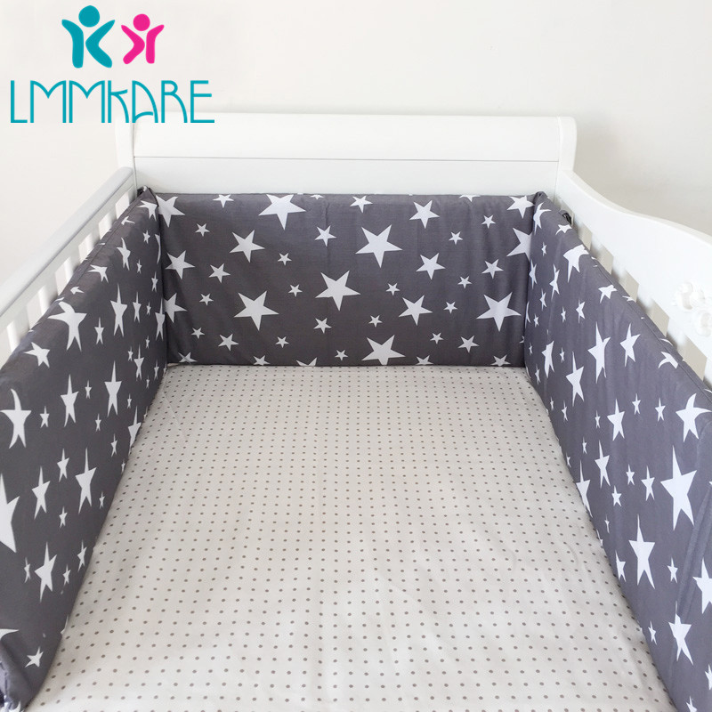 Detachable Ushaped Baby Crib Bumper Cotton Padded Cot Rail Cover Protector Set 18m Zipper Line Bebe - 9