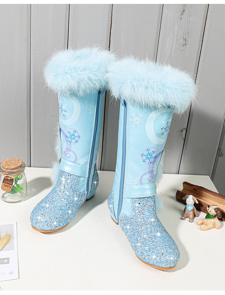 Elsa Princessinspired Warm Plush Toddler Boots Fashionable Winter Snow Ankle Shoes For Kids Boys Girls - 17