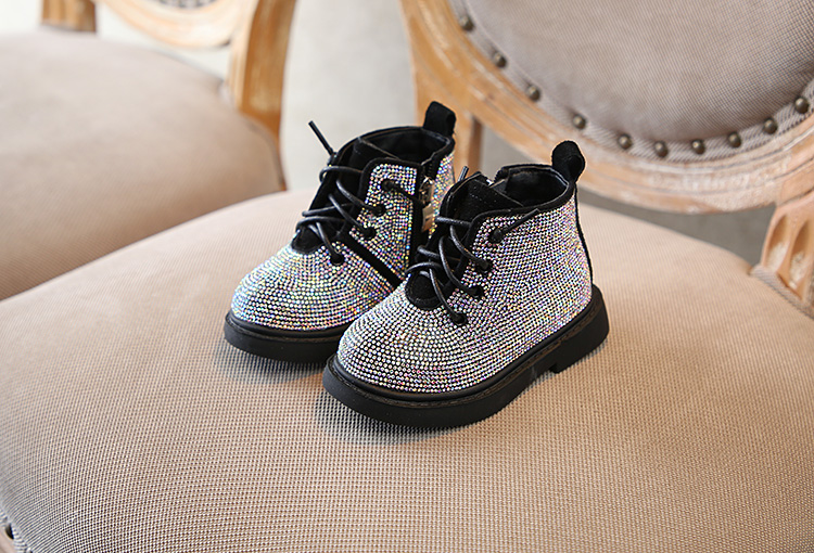 Childrens Winter Fashion Princess Boots With Rhinestones Antislip Snow Shoes For Girls Ages 13 - 1