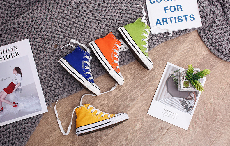 Classic Hightop Canvas Sneakers For Boys Girls Toddlers Spring Fashion Kids Shoes - 4