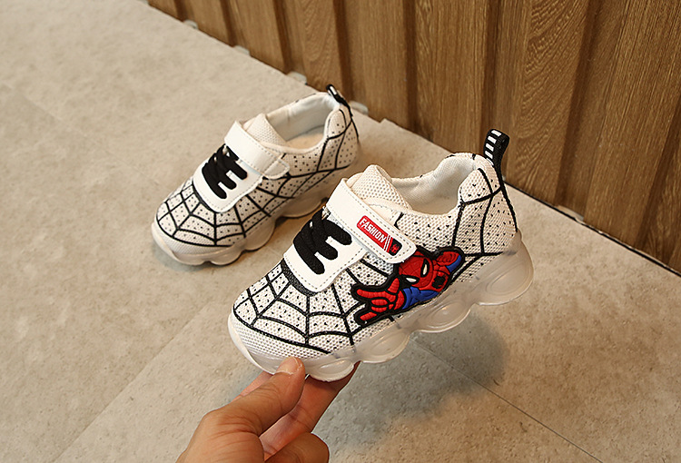Boys Girls Spiderman Led Lightup Sneakers Toddler Kids Autumnspring Shoes - 21