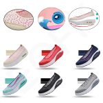 Eofk Summer Women Platform Shoes Woman Flat Casual Pleat Heel Lady Slip On Mesh Comfort Plain Black Dames Schoenen - 4