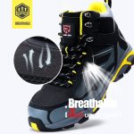 Modyf Mens Steel Toe Work Safety Shoes Lightweight Breathable Anti-smashing Anti-puncture Anti-static Protective Boots - 4