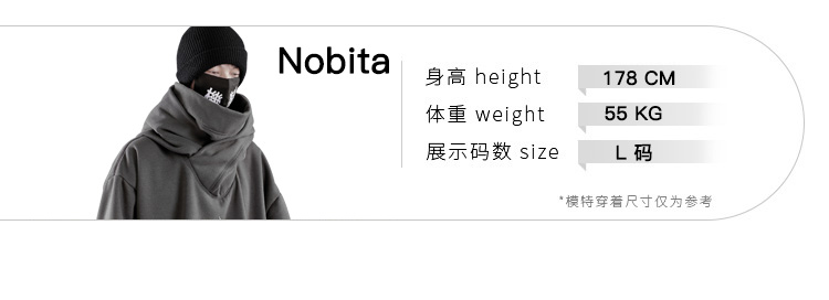 Mens Oversized Fleece Hoodie Harajuku Hip Hop Streetwear High Collar Comfort - 9