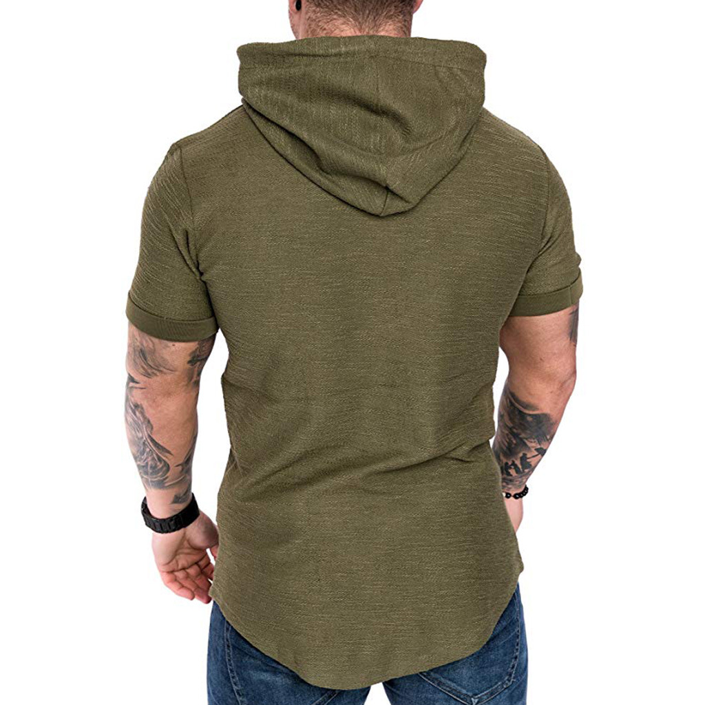Mrmt Mens Short Sleeve Solid Color Casual Hooded Sweatshirt - 24