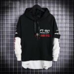 Mens Autumn Black Hoodie Sweatshirt Japanese Streetwear Techwear Hiphop 3xl - 3