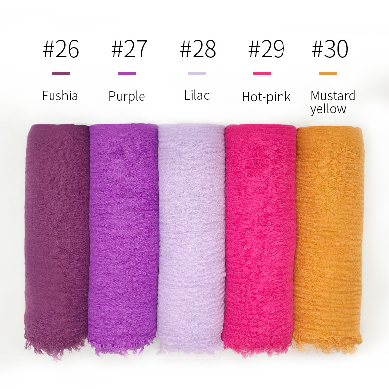 Soft Cotton Muslim Hijab Scarf Classic Crinkle Turban Shawl Headband 180x95cm - 82