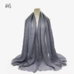 Soft Cotton Muslim Hijab Scarf Classic Crinkle Turban Shawl Headband 180x95cm - 22