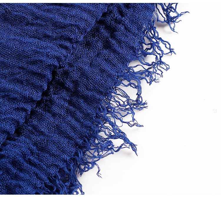 Cotton Crinkle Hijab Shawl Womens Long Muslim Head Scarf - 16