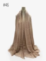 Trendy Cotton Crinkle Hijab Scarf Muslim Womens Pleated Islamic Turban - 66