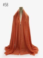 Trendy Cotton Crinkle Hijab Scarf Muslim Womens Pleated Islamic Turban - 15