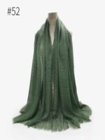 Trendy Cotton Crinkle Hijab Scarf Muslim Womens Pleated Islamic Turban - 9