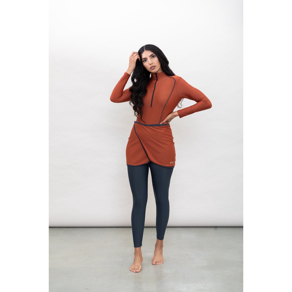 3pcs Muslim Womens Fullcoverage Swimwear With Long Sleeves Pants Turban - 28