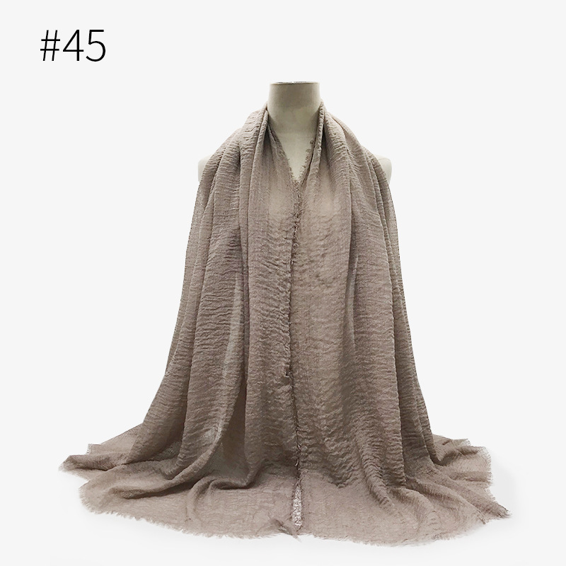 Soft Cotton Crinkle Hijab Scarf For Women 95180cm Muslim Headscarf Shawl - 142