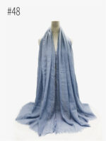 Soft Cotton Crinkle Hijab Scarf For Women 95180cm Muslim Headscarf Shawl - 41