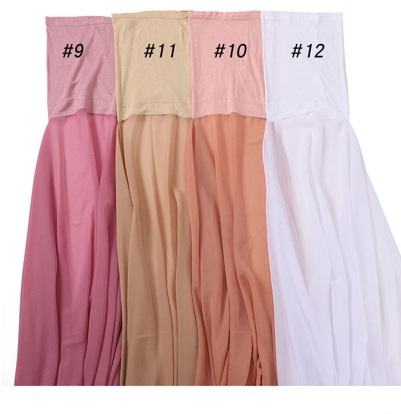 Plain Chiffon Jersey Instant Hijabs With Cap For Muslim Women - 12