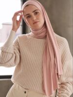 Soft Cotton Jersey Islamic Hijab Plain Long Shawl Turban For Women 170x60cm - 3