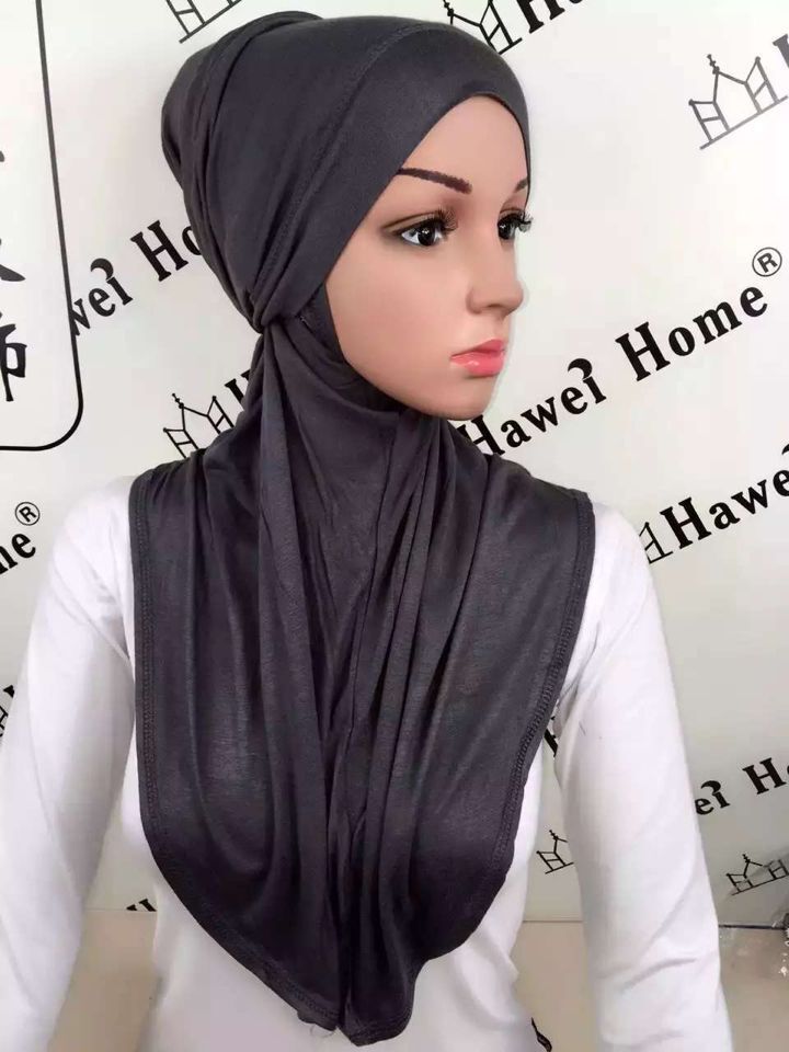 Islamic Womens Turban Hijab Amira Pullon Headscarf Prayer Shawl Wrap - 15