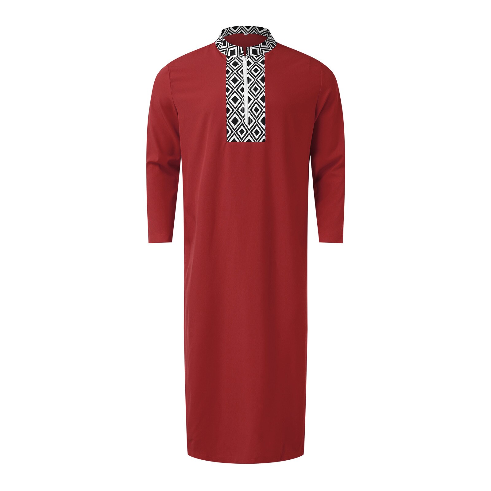 Breathable Moroccan Kaftan Hand Embroidered Islamic Mens Djellaba Abaya Robe - 11
