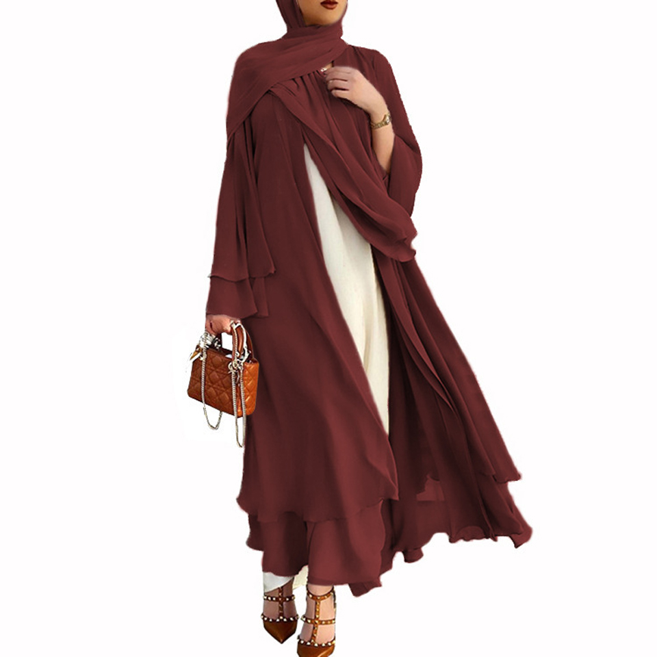 Deluxe Open Abaya Kaftan For Women Ramadan Eid Muslim Fashion Dress - 18