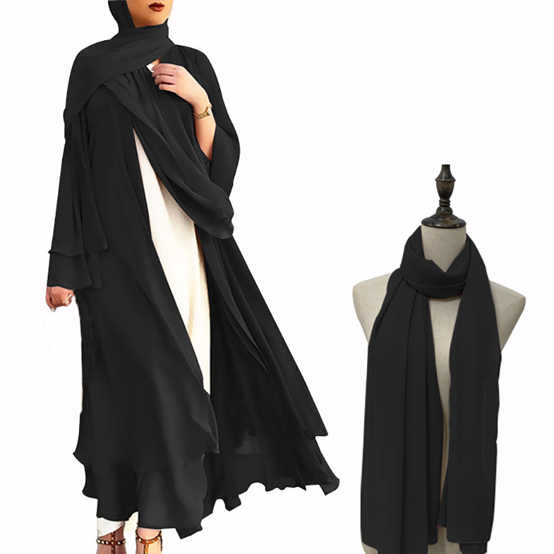 Deluxe Open Abaya Kaftan For Women Ramadan Eid Muslim Fashion Dress - 24