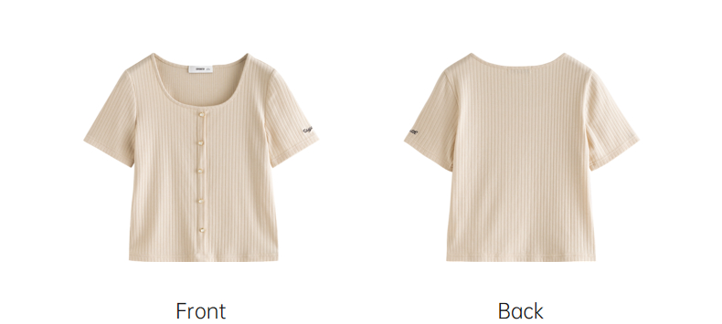 Summer Toyouth Womens Slim Fit Uneck Knitted Tshirt Chic Apricot - 24