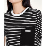 Summer Toyouth Womens Striped Tshirt With Creative Pocket Design - 4