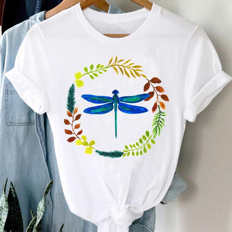 Womens Summer Beach Graphic Tee Casual Cartoon Plant Print Tshirt - 11