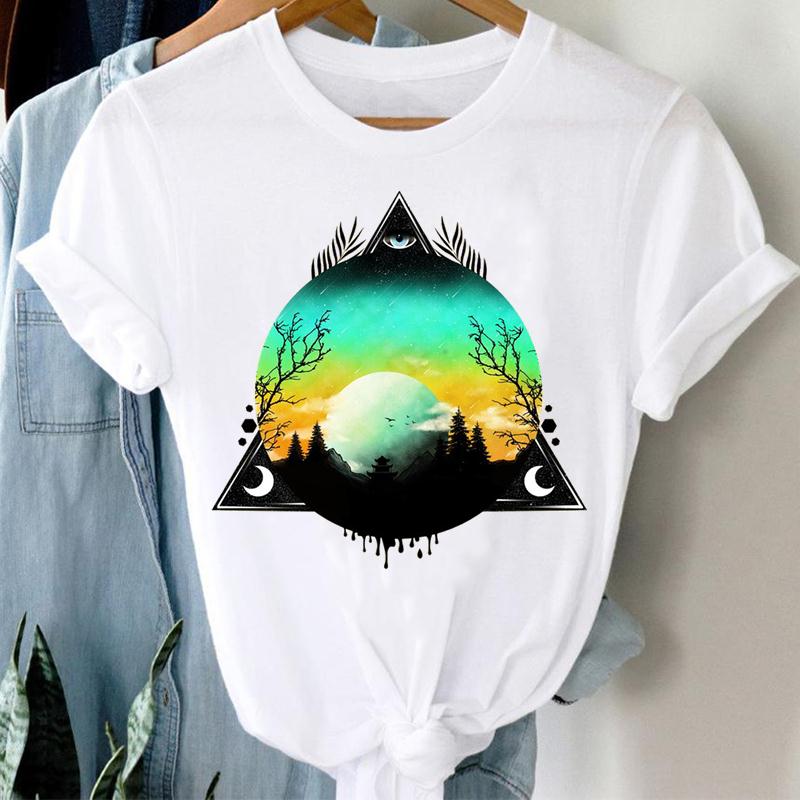 Womens Summer Beach Graphic Tee Casual Cartoon Plant Print Tshirt - 15