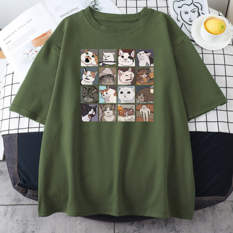 Summer Womens Oversized Animal Print Tee Dog Cat Hiphop Streetwear - 1