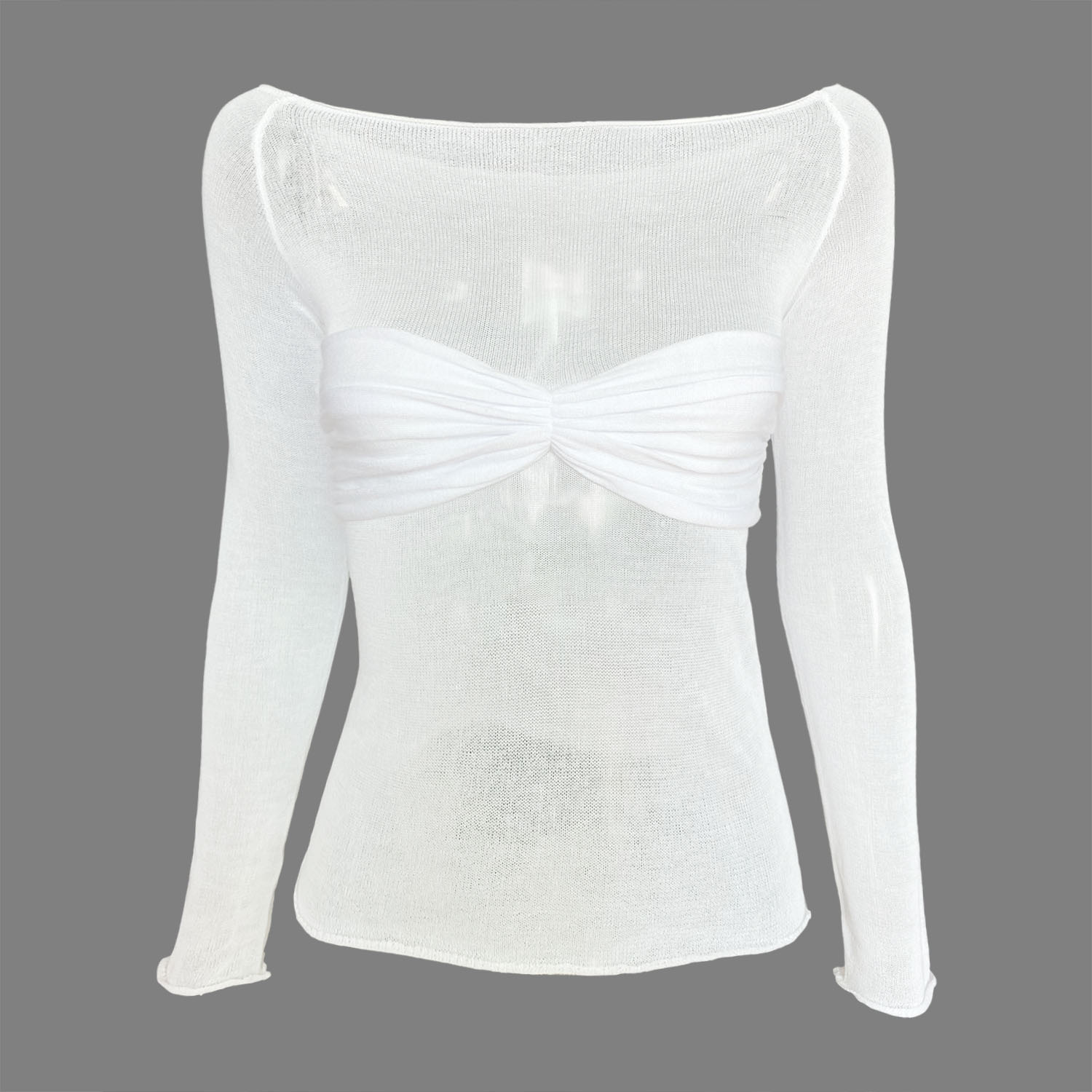 Womens Long Sleeve Lace Mesh Offshoulder Pullover Summer Top - 30