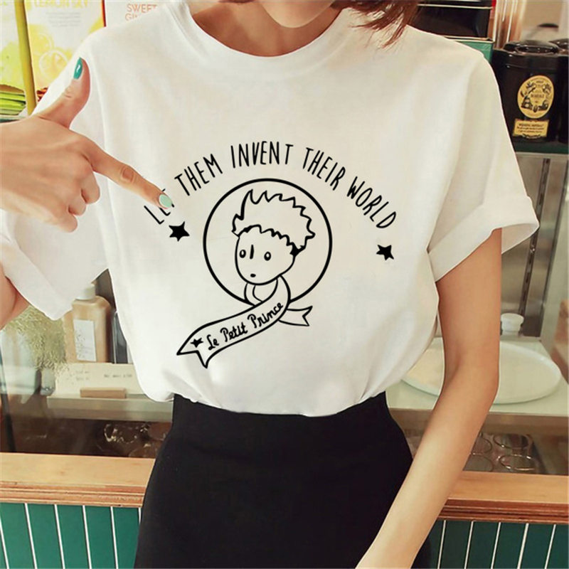 Little Prince Summer Graphic Tshirt For Women Oneck Short Sleeve - 35