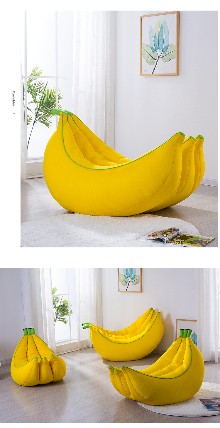 Minimalist Nordic Style Yellow Bean Bag Sofa For Modern Bedrooms - 28