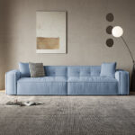 Modern Minimalist White Lambswool Sofa Stretch Scratch Protector - 4