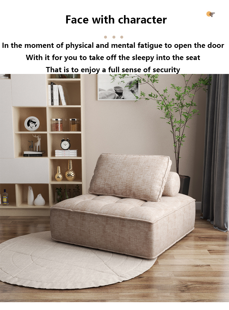 Modern Nordic Style Single Sofa Scratchresistant Sponge Foam Floor Couch - 21