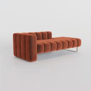 Nordic Velvet Armchair Luxury Reading Lounge Floor Sofa Minimalist Design - 1