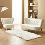 Velvet Nordic Style Luxury Lounge Sofa Modern Minimalist Living Room Furniture - 2