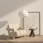 Nordic Style White Velvet Armchair Minimalist Single Lounge Sofa For Adults - 4