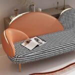 Scandinavian Leather Recliner Sofa Designer Floor Lounge Furniture For Adults - 6